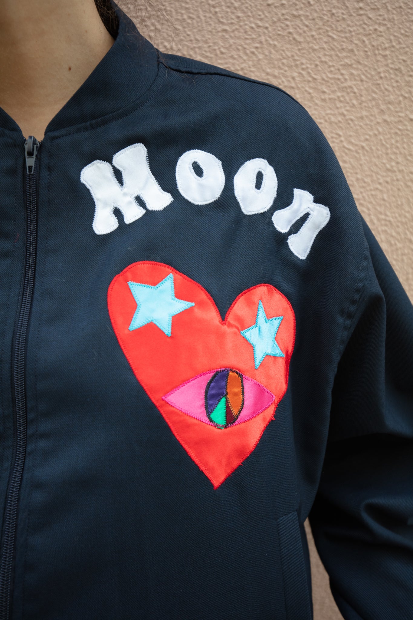 Bombers HEART FIRE SATIN moon society