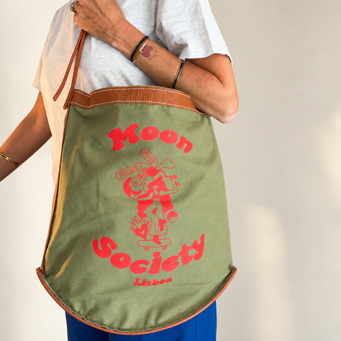 Grand sac toile Moon Society - khaki