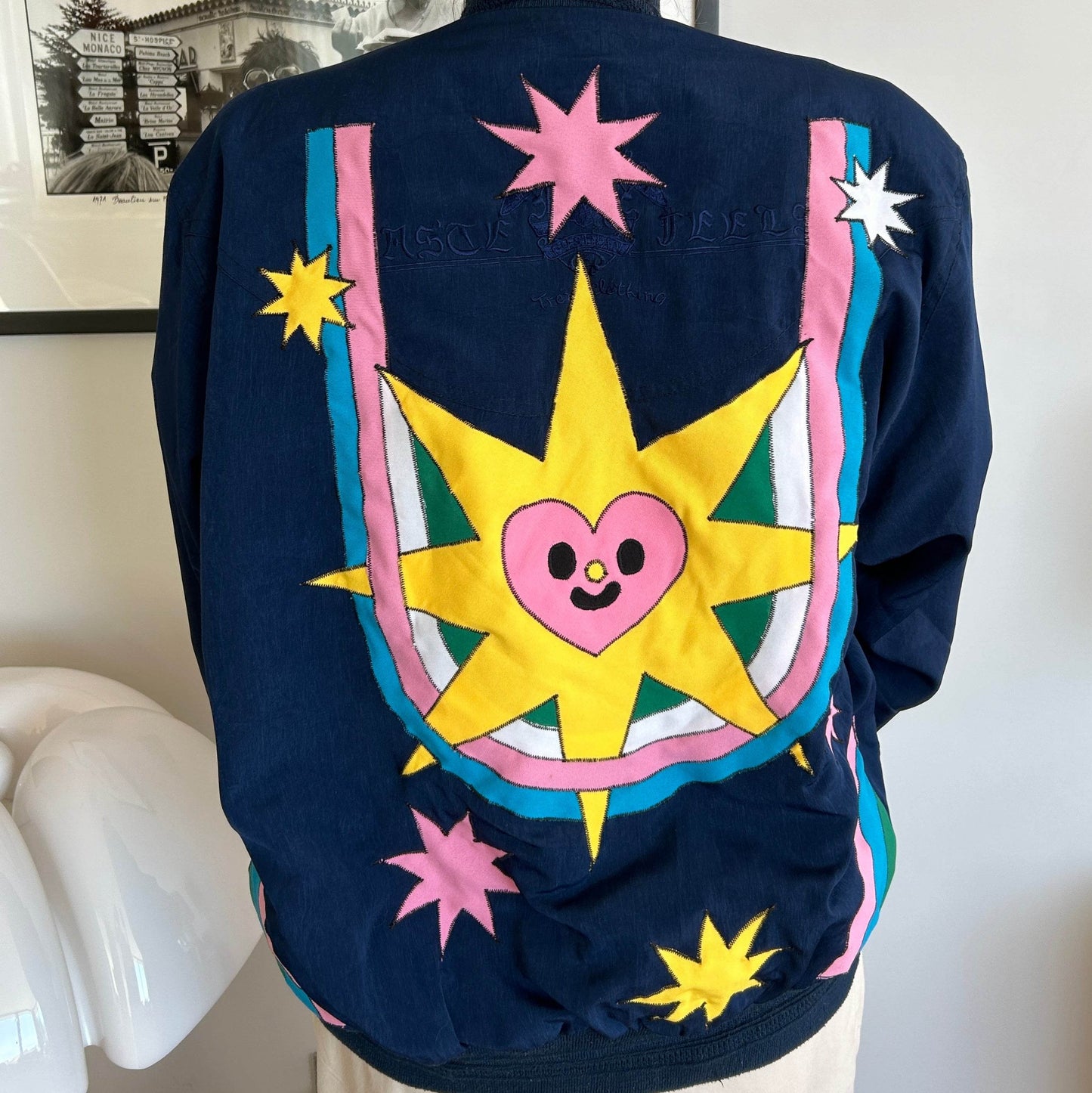 Vintage silk Bombers jacket Moon