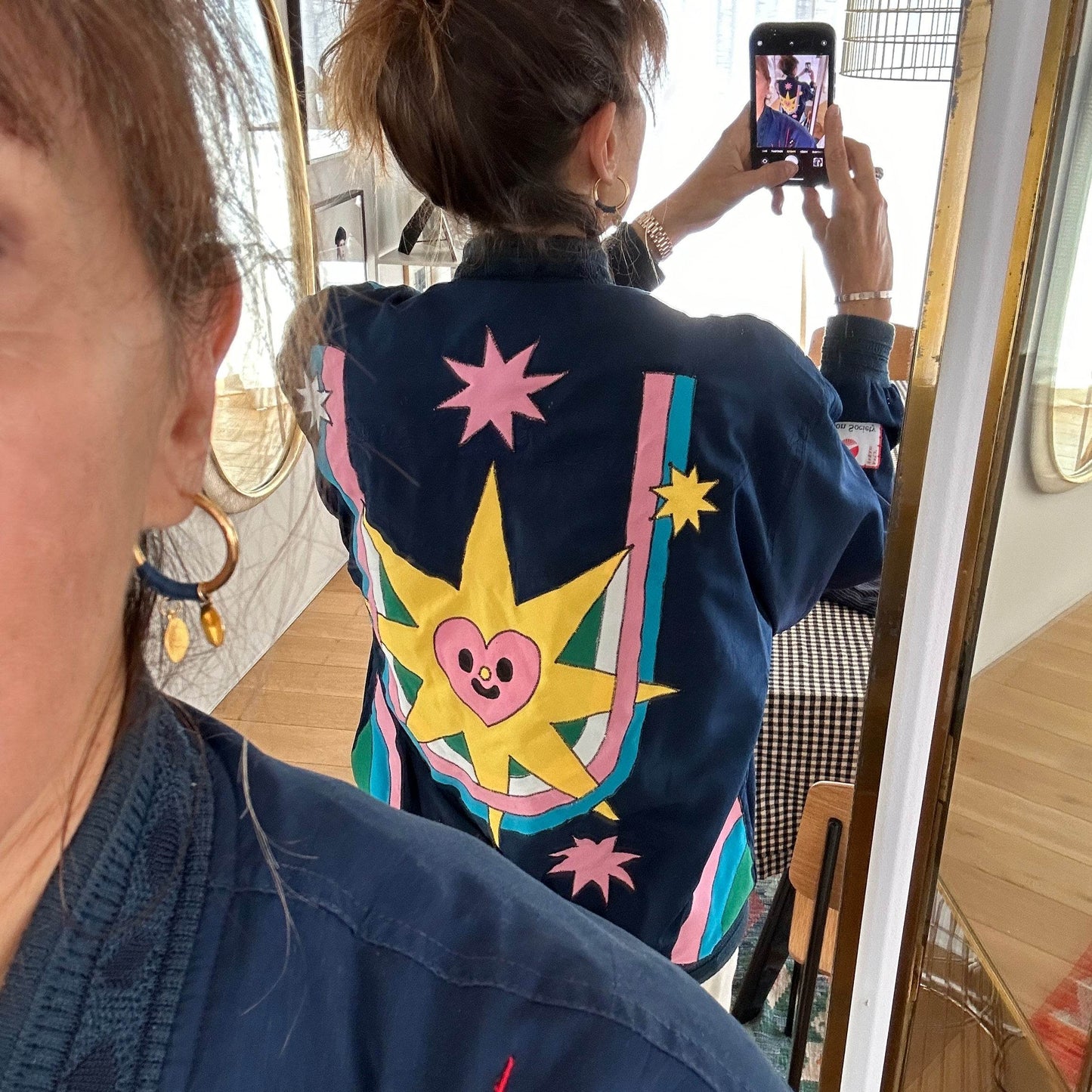 Vintage silk Bombers jacket Moon