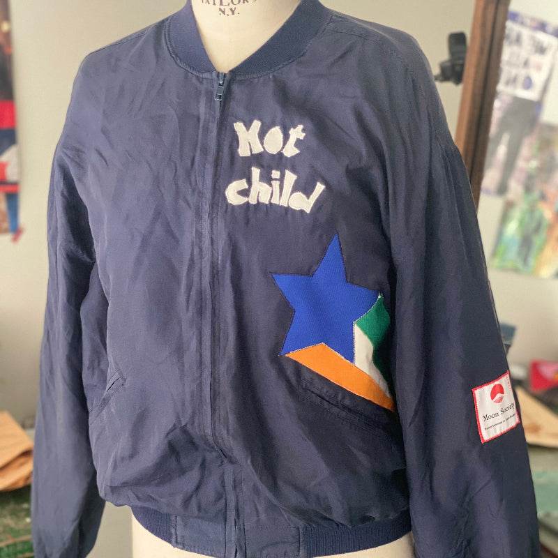 Bombers Moon soie vintage