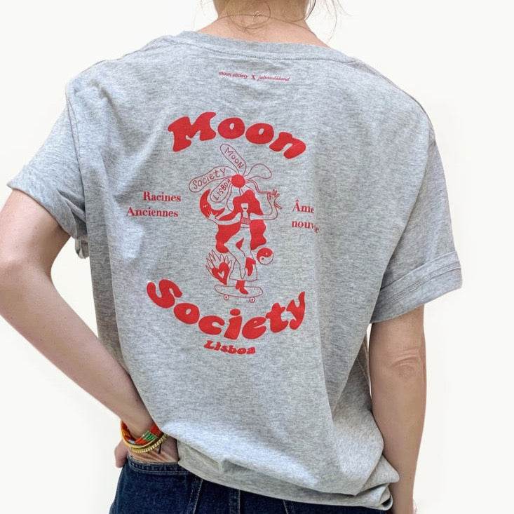 Tee-shirt gris moon society