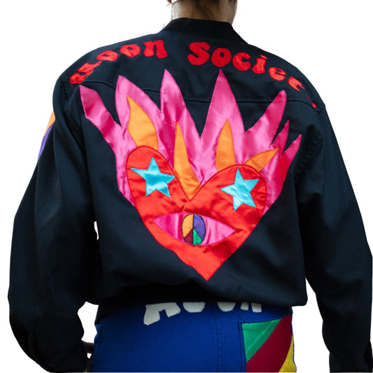 Bombers HEART FIRE SATIN moon society