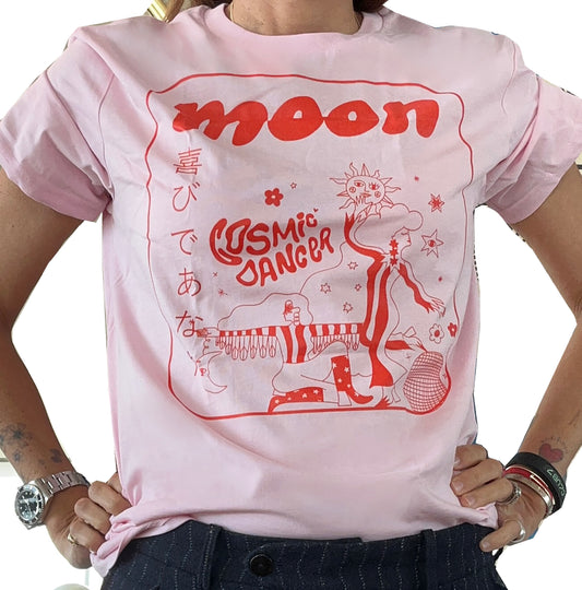 Tee-shirt Cosmic MOON pink