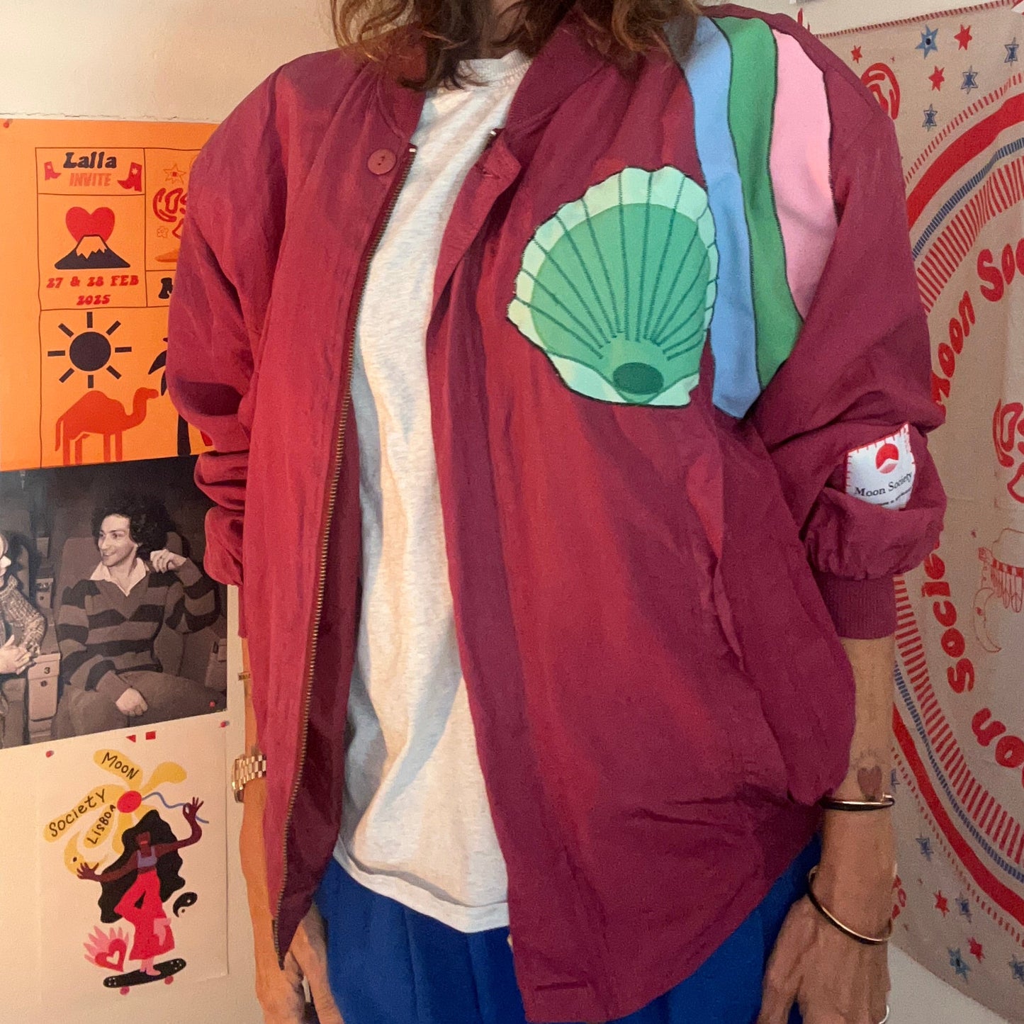 Bomber brodé main Moon Society — more amor
