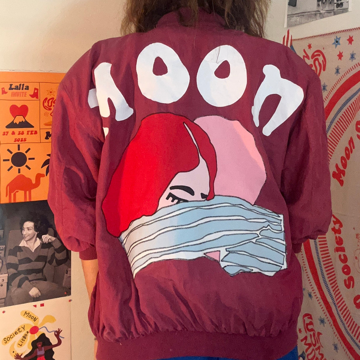 Bomber brodé main Moon Society — more amor