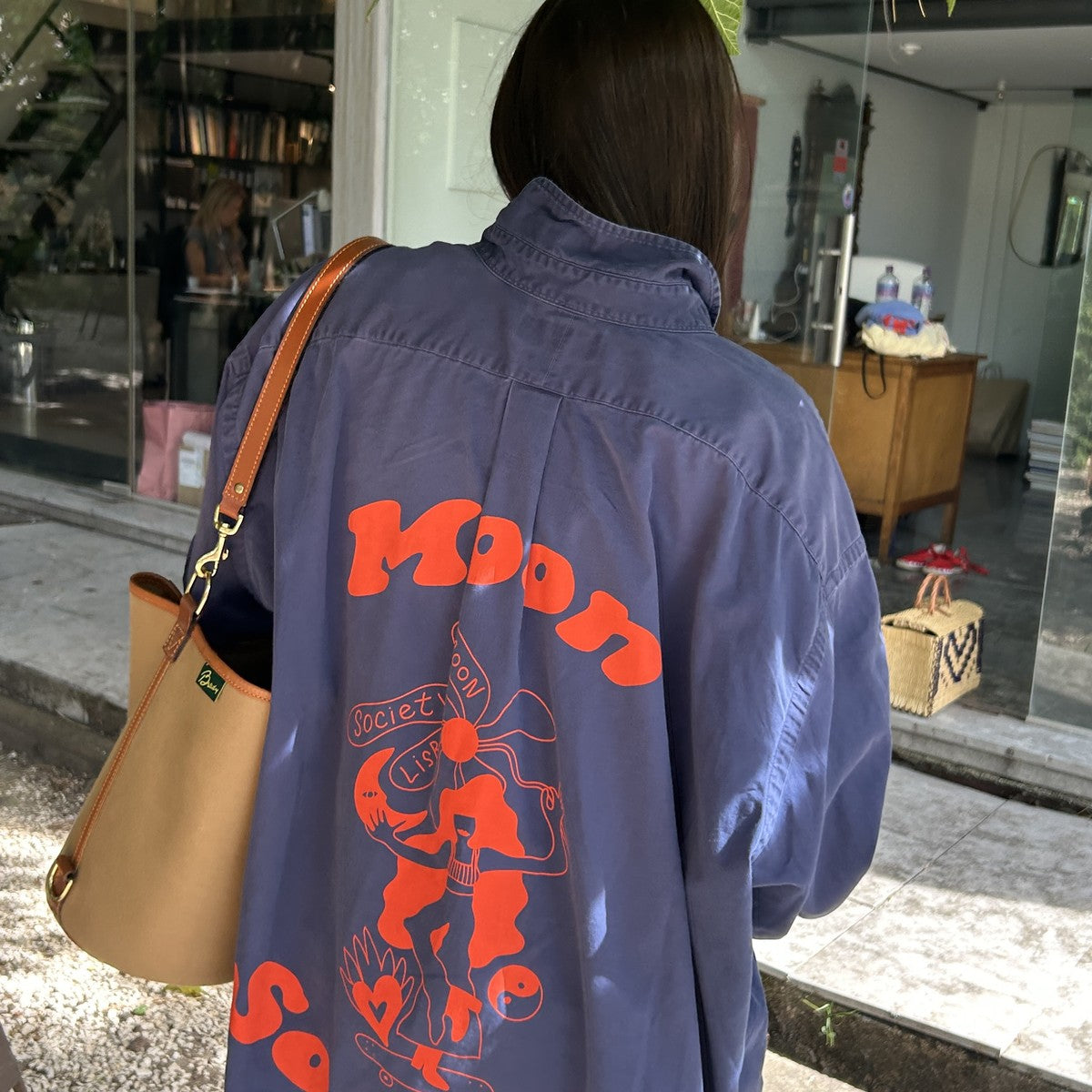 Chemise XXL Vintage Ralph Lauren – Sérigraphie Moon Society