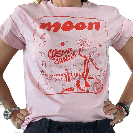 Tee-shirt Cosmic rose et rouge - moon society